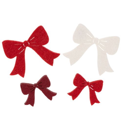 Dekoschleifen aus Holz 5 cm, Rot, Weiß, Bordeaux, 48 Stück, Weihnachtsdekoration/Bastelbedarf
