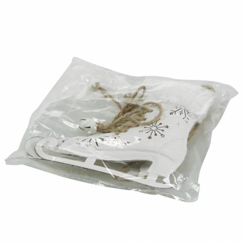 Floristik21 Schlittschuhe zum Hängen Weiß, Silbern 11×10cm