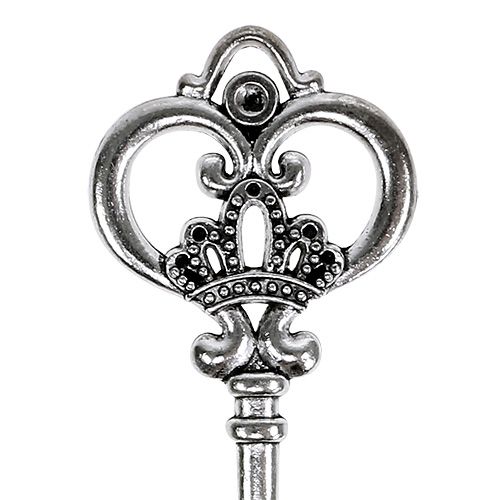Floristik21 Deko Schlüssel 8,5cm Silber 12St