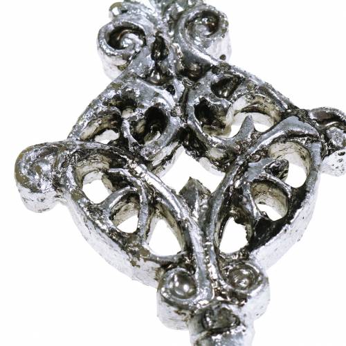 Floristik21 Deko Schlüssel zum Hängen Antik Silber 10cm 3St