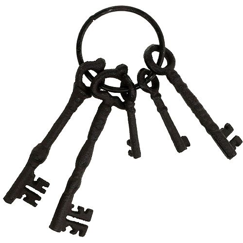 Schlüsselbund mit Metallring Braun 7cm - 15,5cm