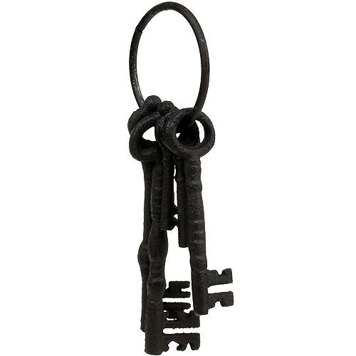 Floristik21 Schlüsselbund mit Metallring Braun 7cm - 15,5cm