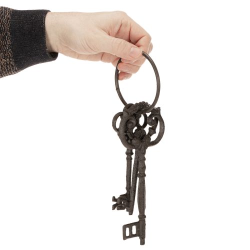 Artikel Deko-Schlüsselring aus Gusseisen mit antiken Schlüsseln, nostalgische Wohn- und Tischdekoration, 27 cm