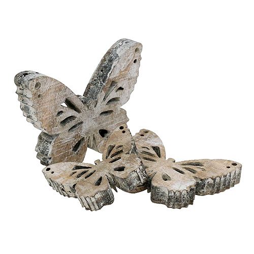 Floristik21 Schmetterling 3-5cm Natur-Weiß 22St