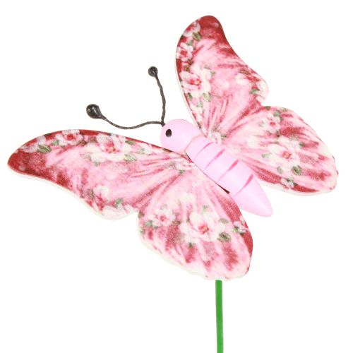 Floristik21 Frühlingshafte Holz Schmetterling Deko Stecker Rosa Pink 8x5,5cm 18er Pack