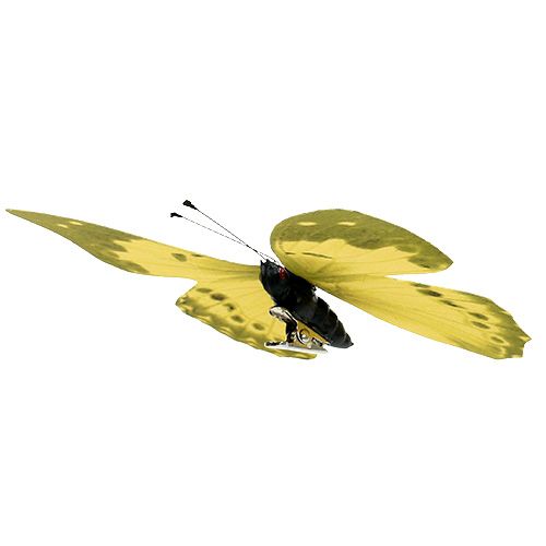 Floristik21 Schmetterling Gelb am Clip 11cm 6St