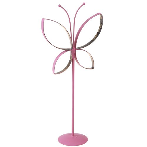 Floristik21 Schmetterling Metall Deko Aufsteller Fuchsia Gold 29cm 2er Set - Modern
