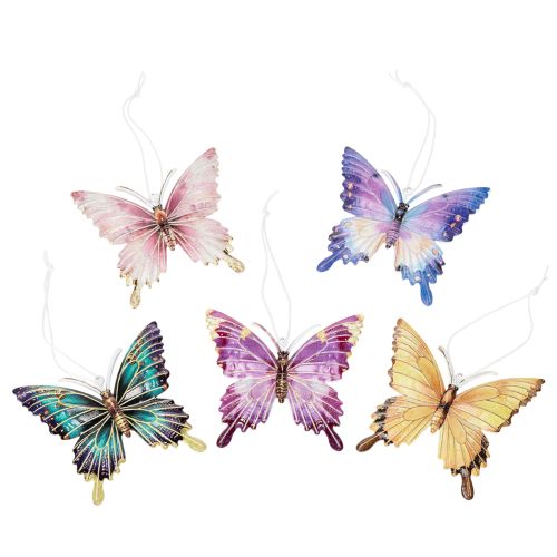 Metall Schmetterling Anhänger Set 8 cm – Filigrane Dekoration in Pastellfarben, 5 Stück