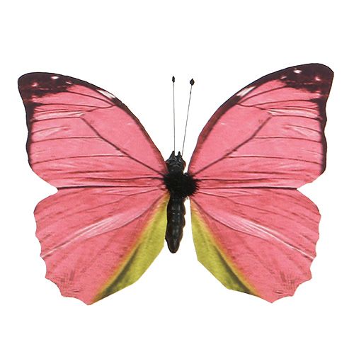 Floristik21 Schmetterling Pink am Clip 11cm 6St