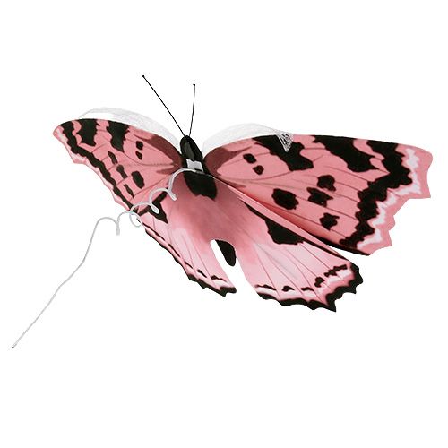 Schmetterling Rosa 20cm am Draht 2St