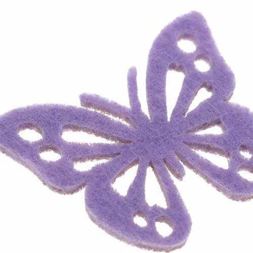 Filzschmetterling Tischdekoration Lila Weiß Sortiert 3,5x4,5cm 54 Stück