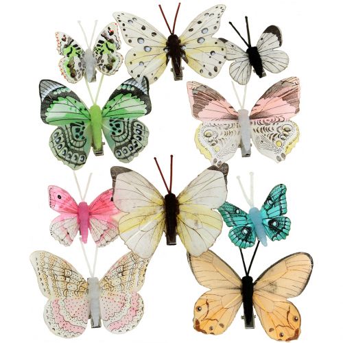 Floristik21 Deko Schmetterling am Clip sortiert 5cm - 8cm  10St