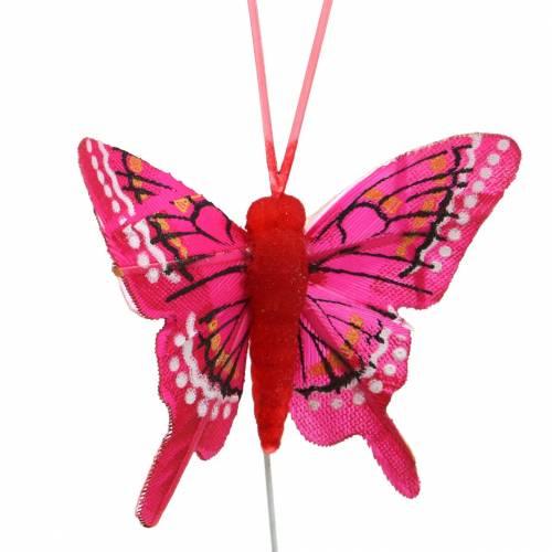 Dekoschmetterling mit Draht 5cm 24St sortiert