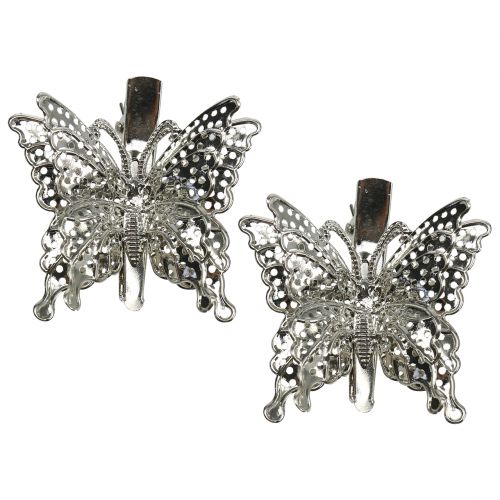 Schmetterling aus Metall am Clip 12 St
