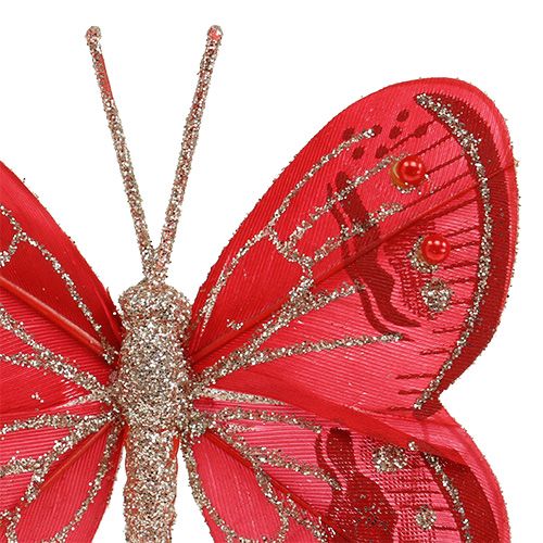 Artikel Schmetterlinge 7cm Rot, Glimmer 4St