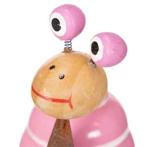 Artikel Holz Schnecken-Deko Figuren 9cm 4er-Set in Rosa und Pink für Tisch- und Fensterdekoration