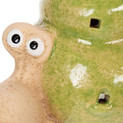 Artikel Keramik Schnecken Figuren mit LED-Beleuchtung, 12 cm, 2er-Set, dekorative Tischdeko