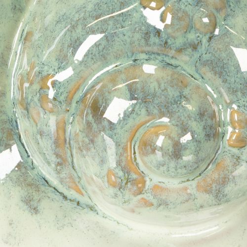 Artikel Keramik Schnecke Figur 16cm in Grün-Weiß für stilvolle Deko und Tischgestaltung