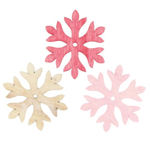Floristik21 Schneeflocken zum Streuen Pink, Rosa, Natur Ø4cm 72St