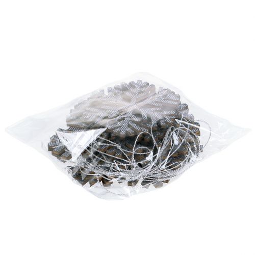 Artikel Schneeflocke Grau zum Hängen Ø8cm - Ø12cm 9St
