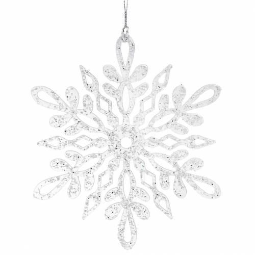 12 Stück Weihnachten Schneeflocke Dekorationen Kunststoff Glitter Schneeflocke Ornamente Christbaumschmuck