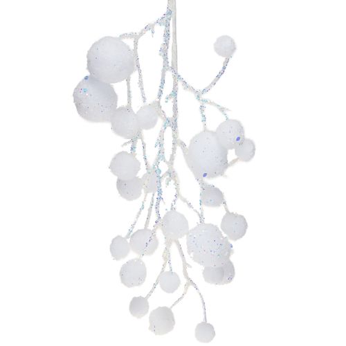Floristik21 Funkelnde Schneeflocken-Dekozweige mit Glitzer – 30cm, 2er Set für Weihnachtsdeko