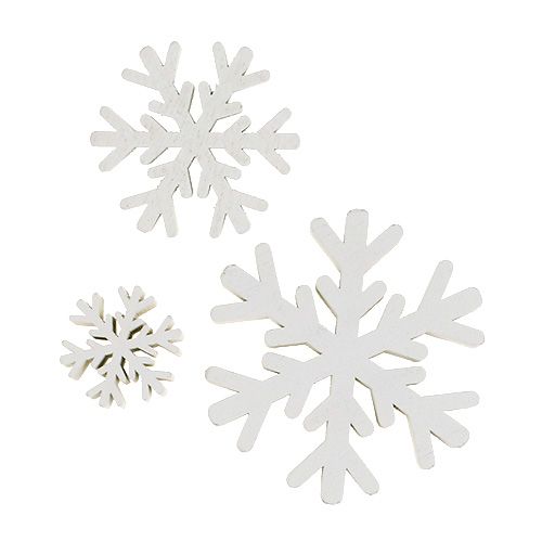 Floristik21 Schneeflocken Weiß mix 3cm - 7cm 48St