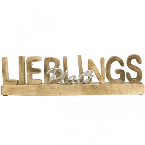 Floristik21 Schriftzug Lieblingsplatz, Deko Aufsteller, Schriftzug Holz L37,5cm H10,5cm