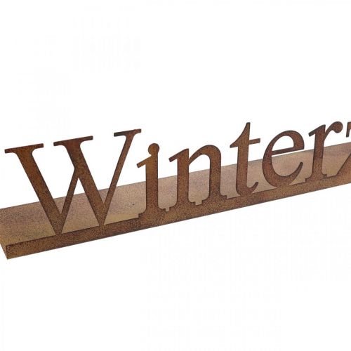 Floristik21 Schriftzug „Winterzauber“, Adventsdeko, Weihnachten, Metalldeko Rost-Look L63,5cm H10cm