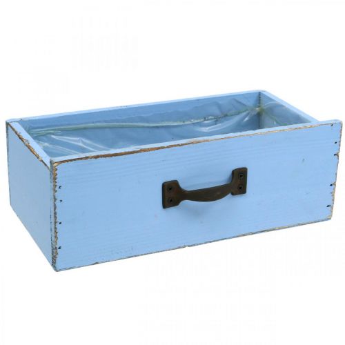 Floristik21 Pflanzschublade Holz Hellblau Shabby Chic Pflanzkasten 25×13×8cm