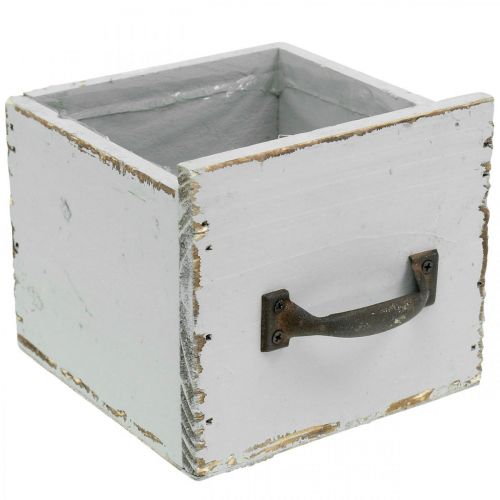 Pflanzschublade Shabby Chic Holz Schublade Grau 12,5×12,5×11cm Pflanzschublade Shabby Chic Holz Schublade Grau 12,5×12,5×11cm