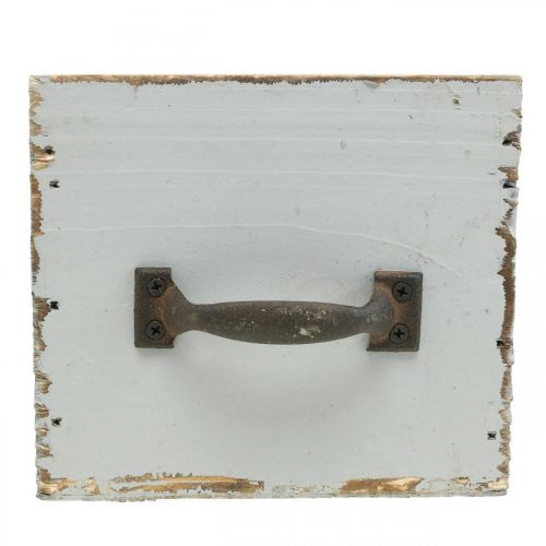 Pflanzschublade Shabby Chic Holz Schublade Grau 12,5×12,5×11cm