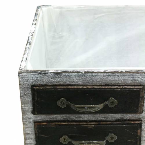 Floristik21 Pflanzgefäß Schubladen Holz Metall Weiß 40/36/32cm 3 St