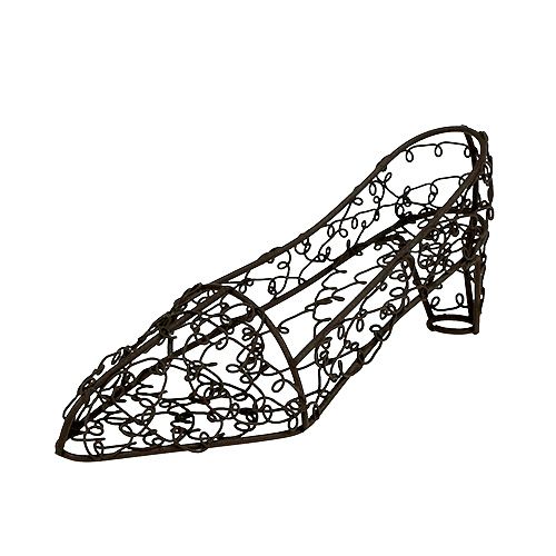 Floristik21 Schuh aus Draht 19cm x 7cm H7,5cm Braun