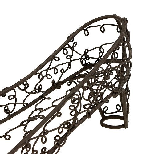 Floristik21 Schuh aus Draht 19cm x 7cm H7,5cm Braun