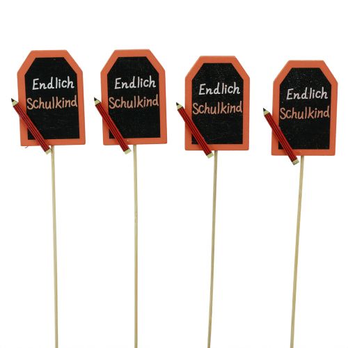 Floristik21 Schulanfang Deko Stecker „Endlich Schulkind“ Holz 7×5,5cm 16 St