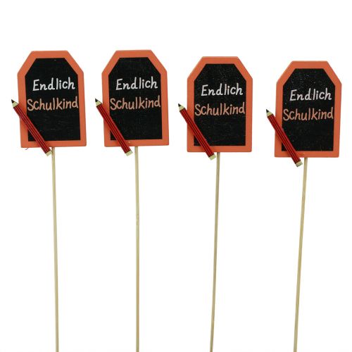 Floristik21 Schulanfang Deko Stecker „Endlich Schulkind“ Holz 7×5,5cm 16St