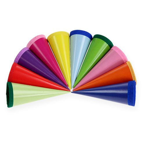 Floristik21 Mini-Zuckertüten bunt 12cm 10St