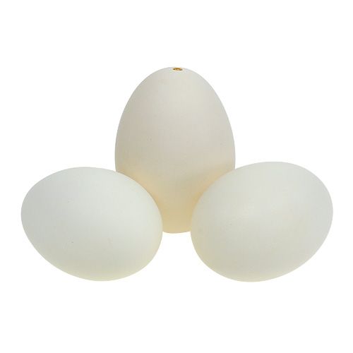 Schwaneneier 9cm Creme-Weiß 6St | Floristik21.de