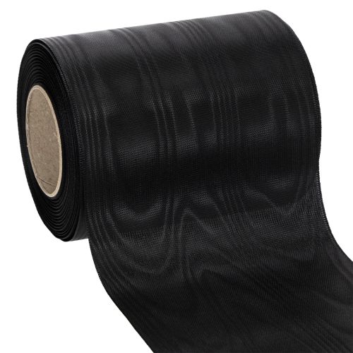 Floristik21 Schwarzes Kranzband 125mm 25m - Elegantes Trauerband für Floristik und Dekoration, Schleifenband aus Acetat