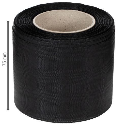 Artikel Schwarzes Kranzband 75mm 25m - Acetat Trauerband für Schleifendruck & Dekoration
