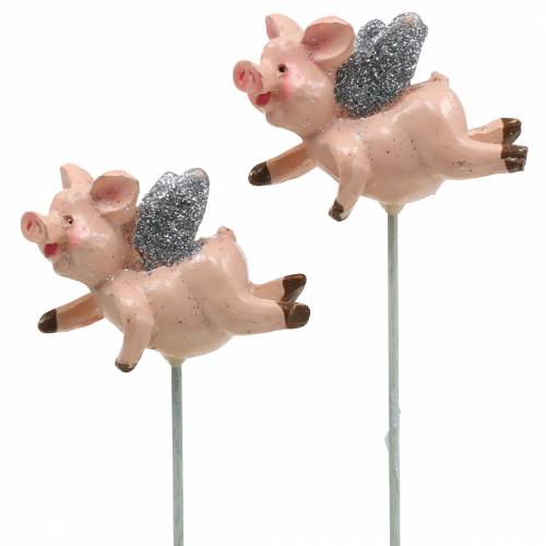 Dekostecker Schwein Glücksbringer 6St Dekostecker Schwein Glücksbringer 6St
