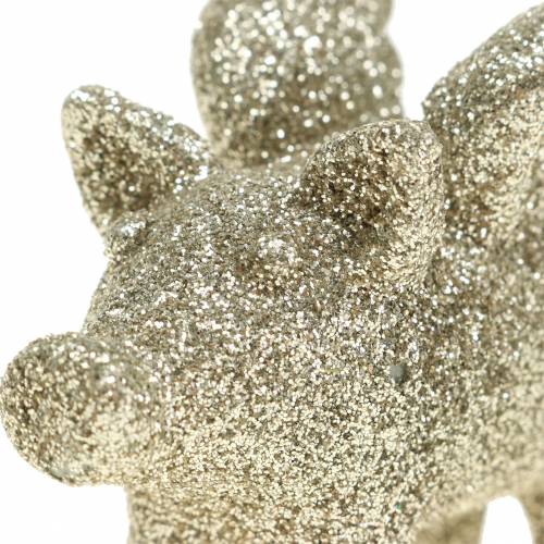 Artikel Deko Schwein mit Flügeln Gold Glimmer 6cm