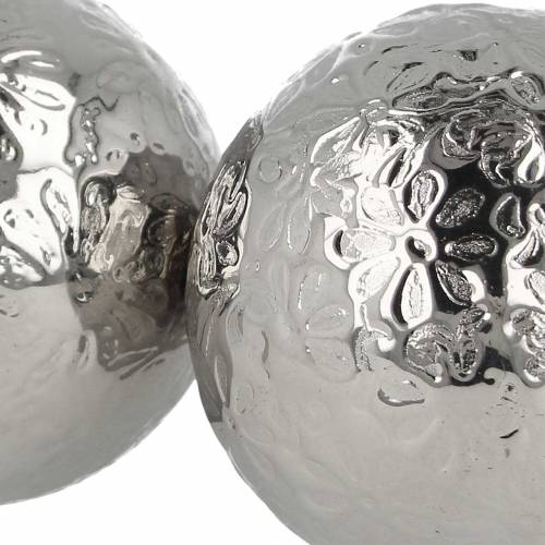Floristik21 Schwimmkugel Blüten Silbern Metall Ø5,5cm Sortiert 6St