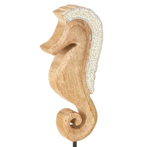 Artikel Seepferdchen Deko Holz 28cm – Maritime Tischdekoration mit Perlen, Floristik, Nachhaltig, Elegant