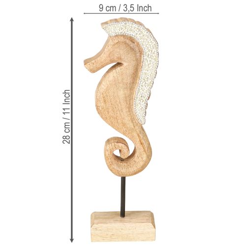 Artikel Seepferdchen Deko Holz 28cm – Maritime Tischdekoration mit Perlen, Floristik, Nachhaltig, Elegant