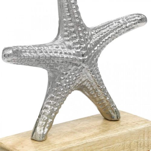 Floristik21 Metall-Seestern, Maritime Deko, Deko-Skulptur Silbern, Naturfarben H18cm