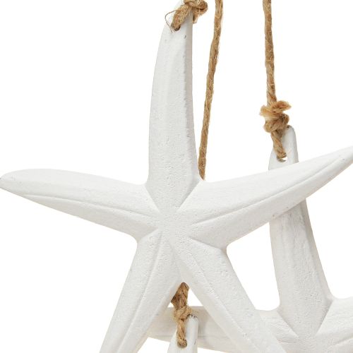 Artikel Seestern Holzdeko Hängedeko Weiß 3er Set 46cm Maritim