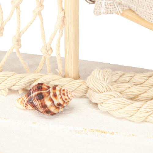 Artikel Segelboot Deko Holz Pinie Natur Weiß Maritim 39cm