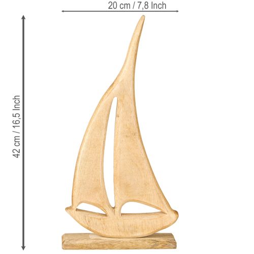 Artikel Segelboot Holz Natur H42cm Tisch Deko Maritim Deko Geschenk